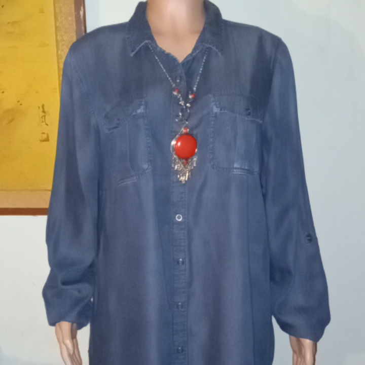 Chambray Button Down Top